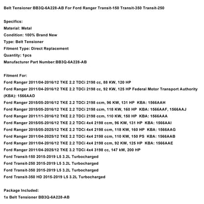 Tendicinghia BB3Q-6A228-AB per Ford Ranger Transit-150 Transit-350 Transit-250
