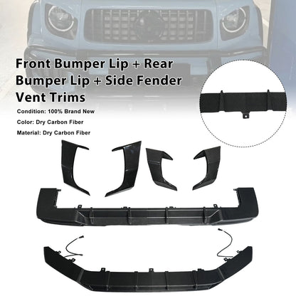 Spoiler anteriore e posteriore in fibra di carbonio a secco + prese d'aria laterali per Mercedes Classe G W465 2025+