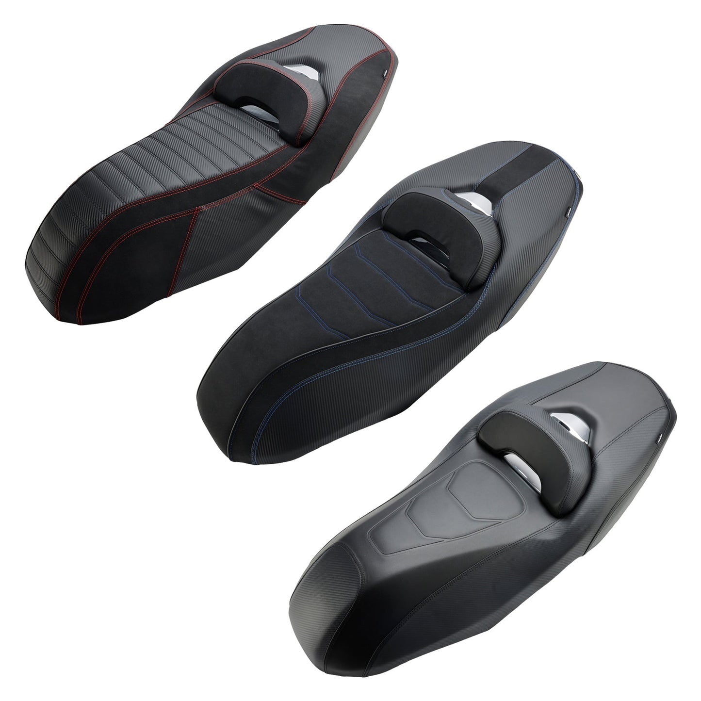 Sella passeggero completa per pilota Yamaha X-Max 300 2023-2025 con cuscino rosso