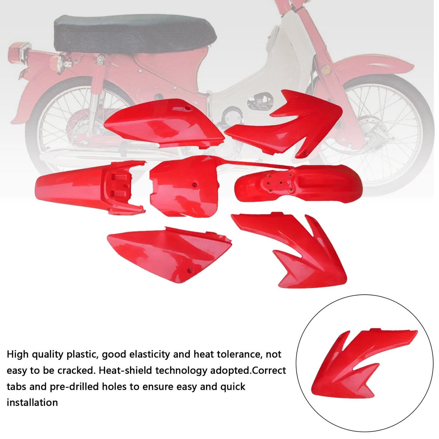 Kit di plastica per carrozzeria e parafango per HONDA CRF70 DIRT BIKE