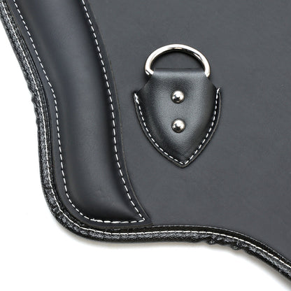 Coppia di protezioni per sella con scudo termico CNC per moto Touring, Softail, Dyna o Sportster dal 1985 al 2017, colore nero e marrone.