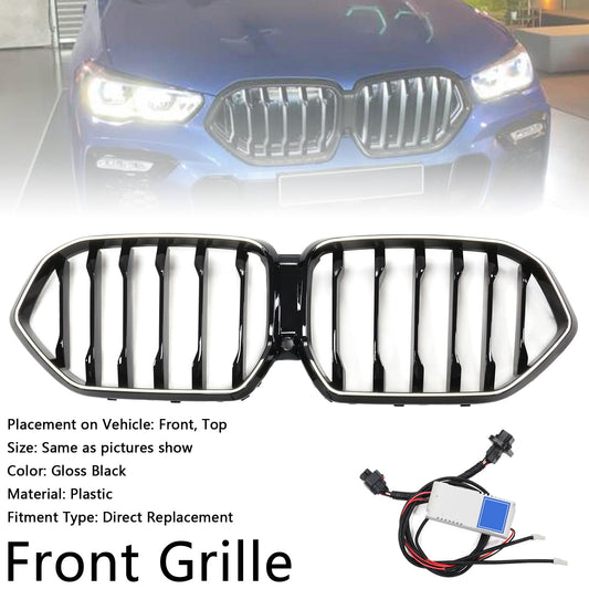 Griglia paraurti anteriore nera BMW X6 G06 M50i 2020-2022 con foro per telecamera