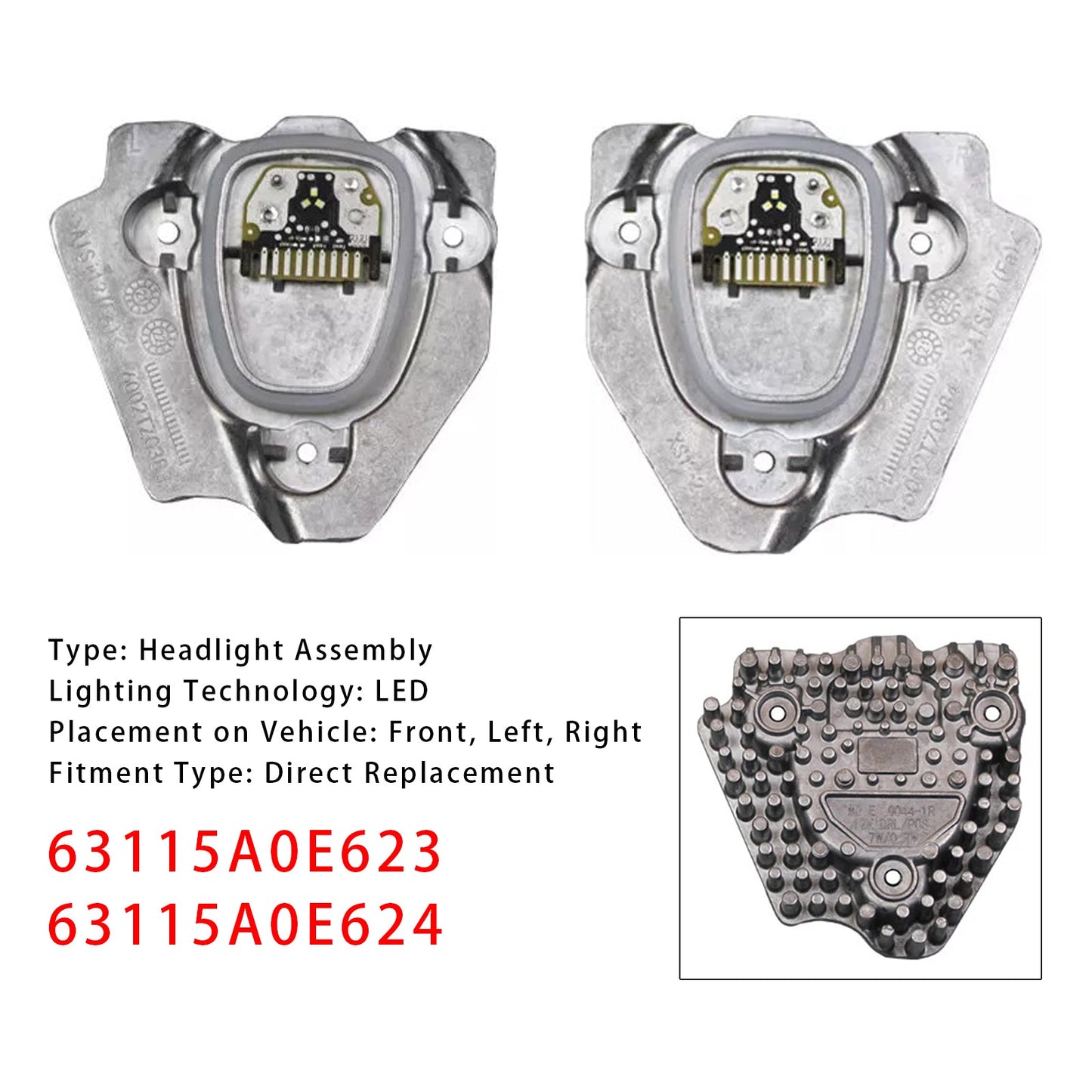 Modulo unità fari DRL a LED 2 pezzi per BMW X3 X4 G01 G02 2020-2022 63115A0E623+63115A0E624