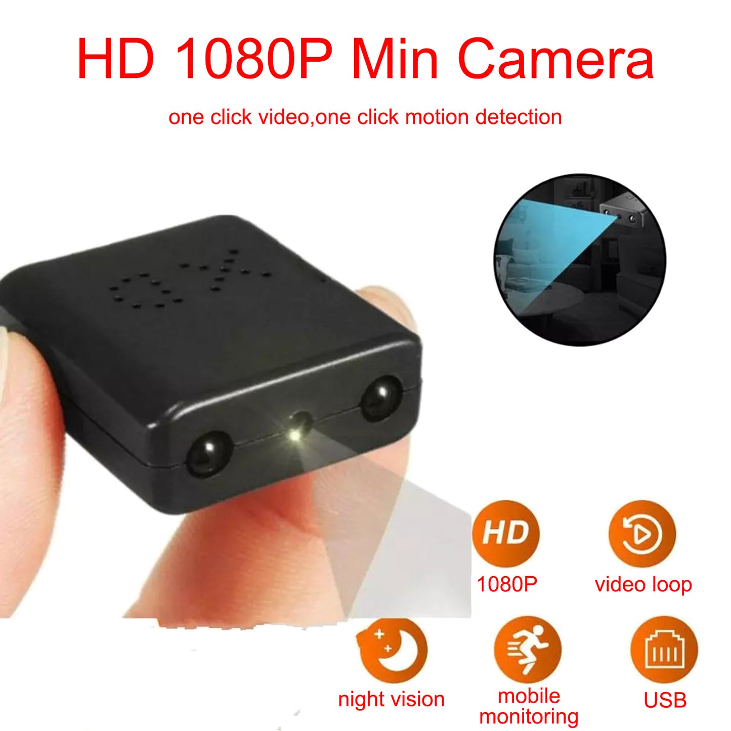 XD Mini Nascosta Spycam Camera 1080 HD Microcamera Night View Nanny CAM per Home