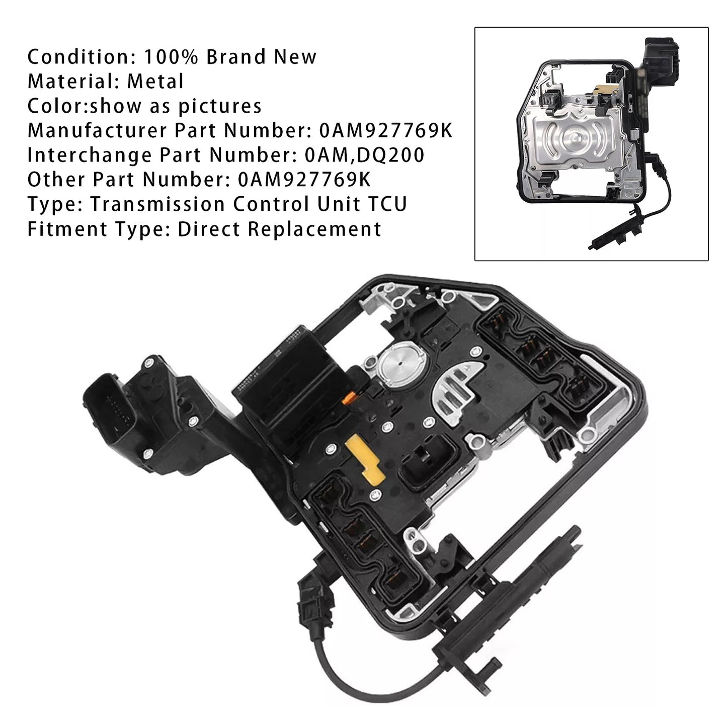 Unità di controllo della trasmissione 0AM TCU TCM 0AM927769K DQ200 nuova di zecca per VM Bettle / Bettle Convertible 1.4L/1.6L/1.8L 7 FWD del 2011