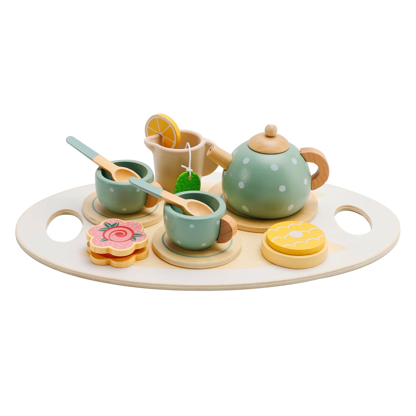 15 pezzi set da tè in legno da cucina occidentale, piatti da cucina giocattolo/set da tè per bambini