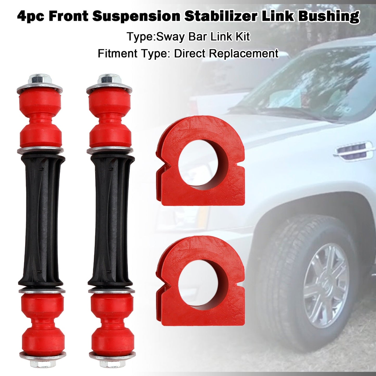 Kit di boccole e tiranti stabilizzatori per sospensioni anteriori da 4 pezzi K700538 per Cadillac