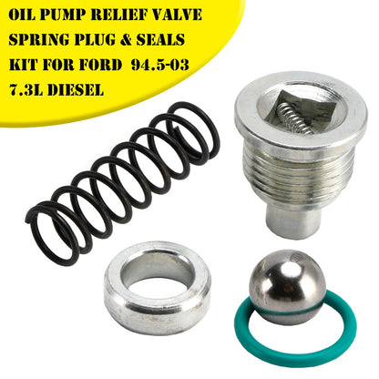 Kit di guarnizioni e tappo a molla della valvola di sicurezza della pompa dell'olio diesel Ford F250 F350 F450 F550 FSD E250 E350 E450 ESD 7.3L 1994.05-2003