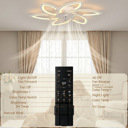 Con illuminazione e telecomando silenzioso Ventilatore da soffitto con LED