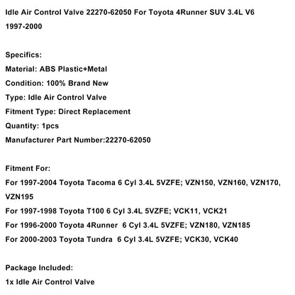 Valvola di controllo dell'aria al minimo 22270-62050 per Toyota 4Runner SUV 3.4L V6 1997-2000