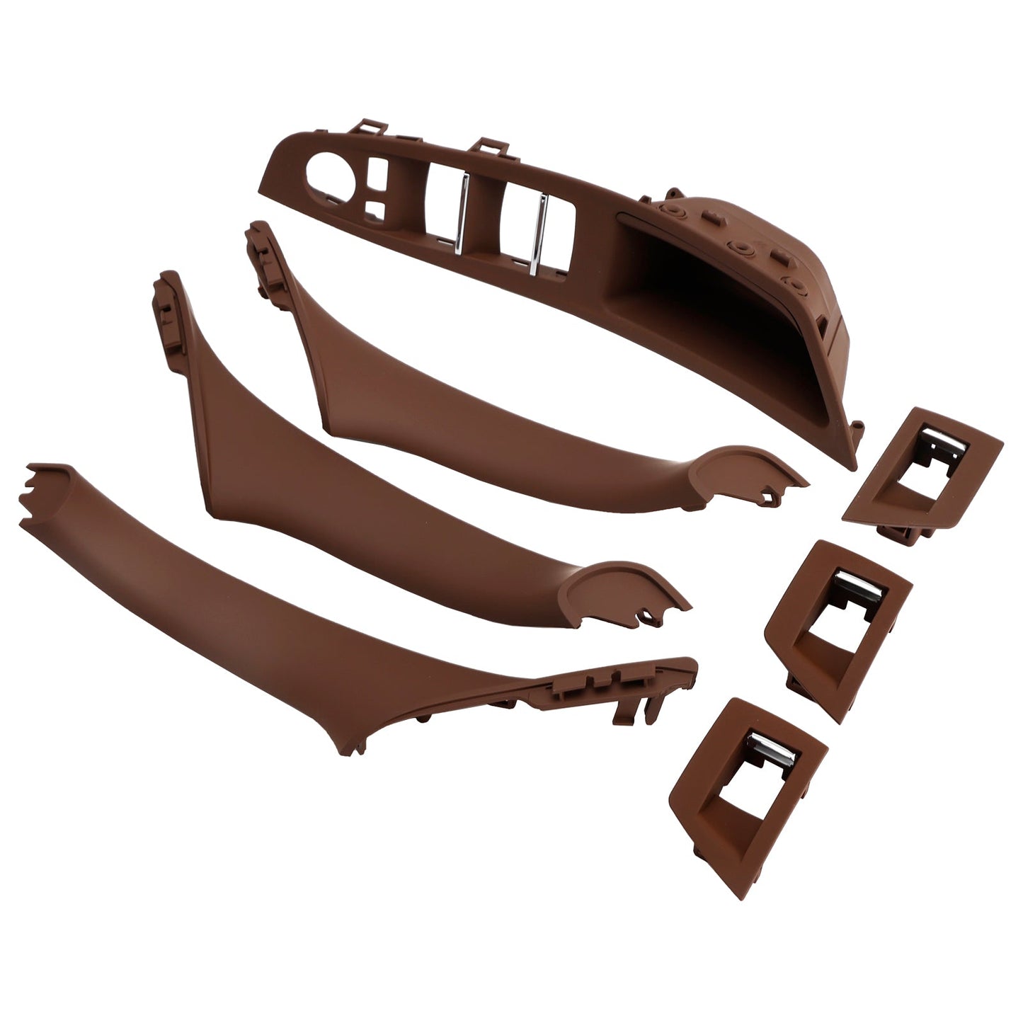 7x Maniglia interna per pannello porta rosso-marrone per BMW Serie 5 F10 F11 10-16