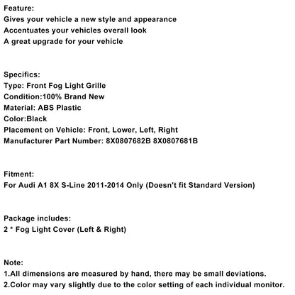 Griglia di copertura fendinebbia AUDI A4 B9 S-Line S4 2016-2018 (2 pezzi)
