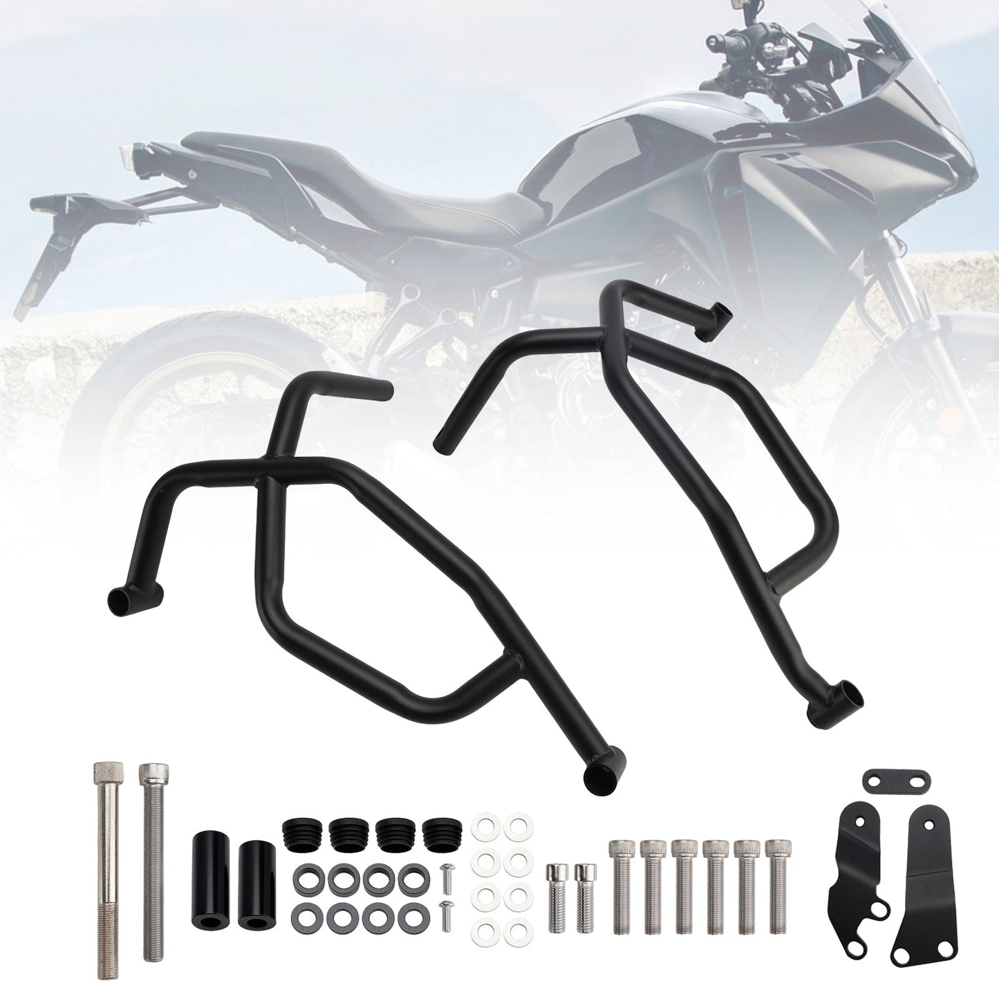 Barra di protezione inferiore per motore Yamaha Tracer 7 2021-2025, telaio in acciaio, colore nero