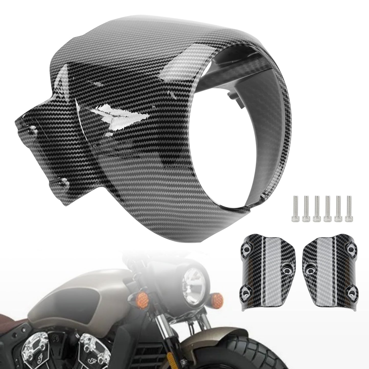 2015-2022 Indian Scout Parabrezza Lunetta del faro Carenatura superiore adatta per