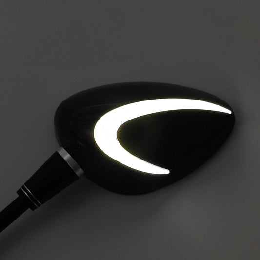 Coppia di specchietti retrovisori a LED neri da 10 mm con filettatura destra per Piaggio Vespa