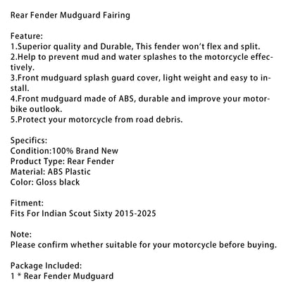 Carenatura parafango posteriore Indian Scout Sixty 2015-2025