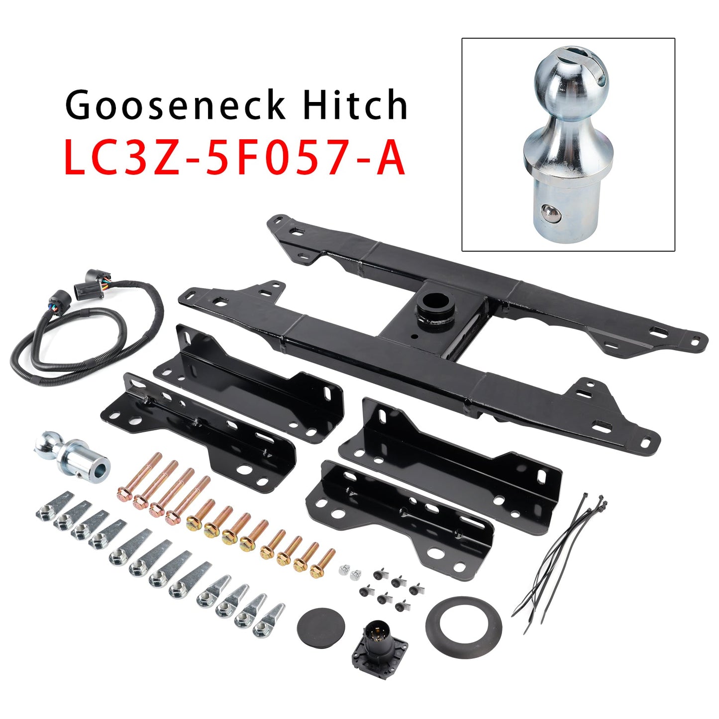 Gancio di traino a collo d'oca per quinta ruota Ford F250 F350 Super Duty LC3Z-5F057-A, anni 2017-2022