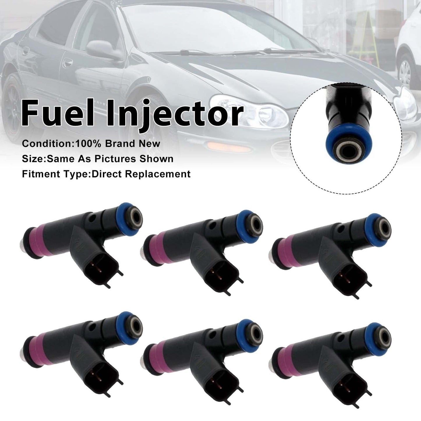 Set di 6 iniettori di carburante per Chrysler Concorde Intrepid 2.7L V6 2000 04591657AA