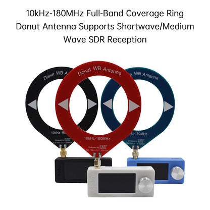 Antenna ad anello a ciambella con copertura a banda completa da 10 kHz a 180 MHz per onde corte/onde medie SDR