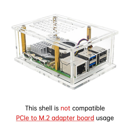 Custodia con adattatore PCI-E per Raspberry Pi5, scheda adattatore PCIe a M.2, radiatore in acrilico