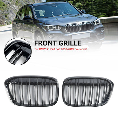 Griglia per rene anteriore nera lucida BMW X1 F48 F49 2PCS 2016-2019