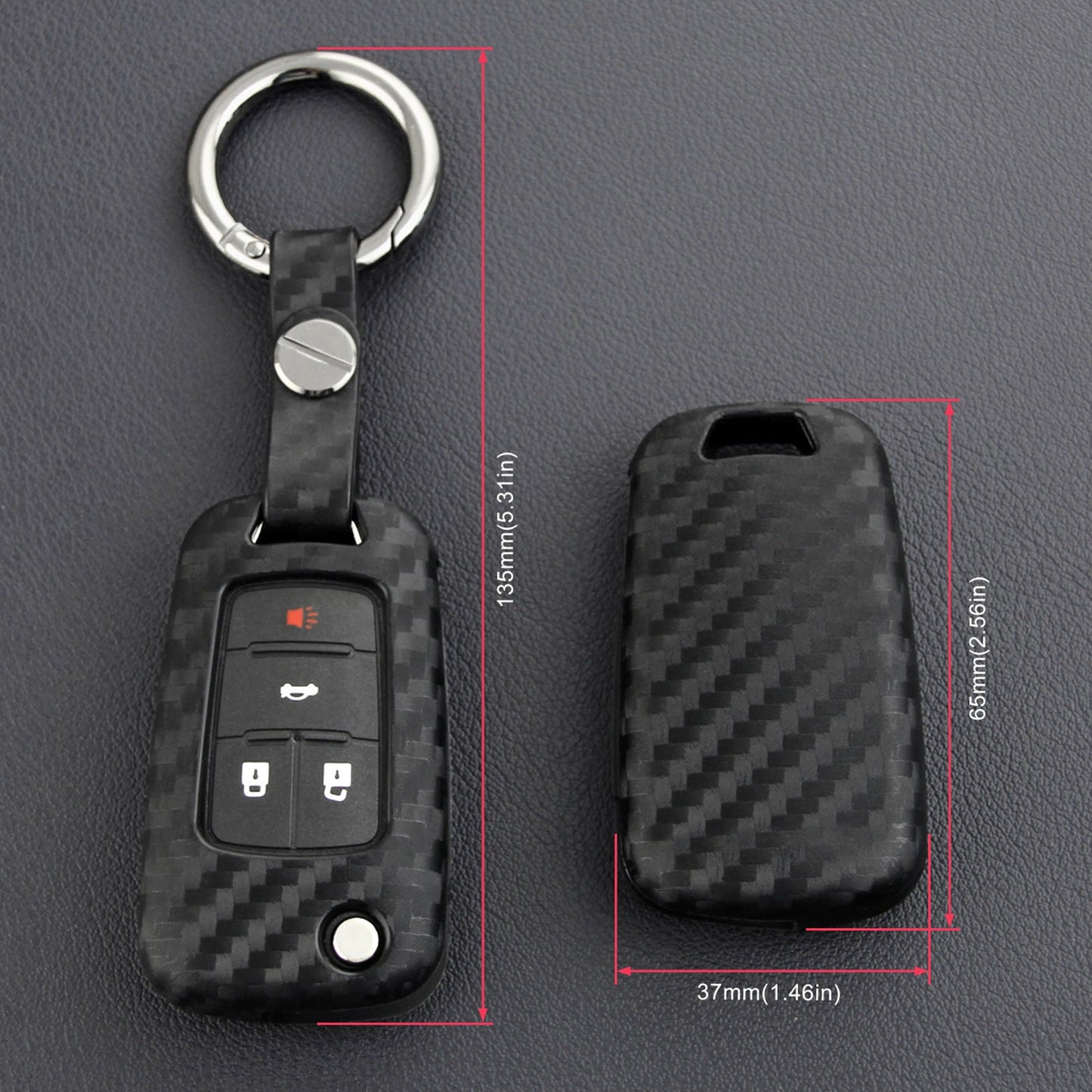 Custodia in similpelle e silicone per chiave auto con fibbia per Chevrolet