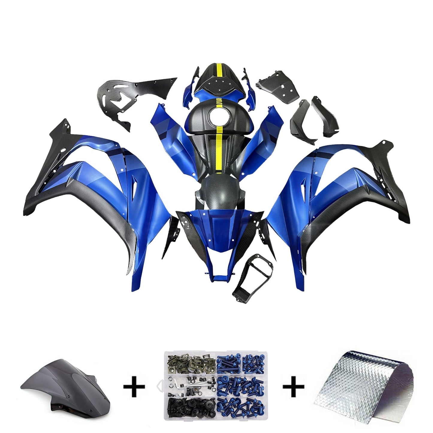 Kit carenatura iniezione in plastica ABS adatto per Kawasaki ZX10R 2011-2015