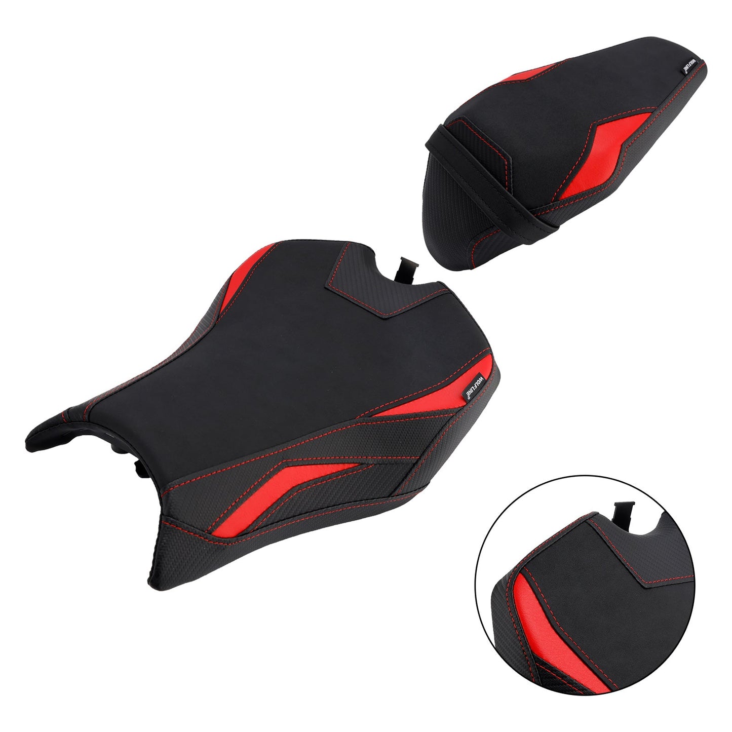 2025 - Kit cuscini passeggero anteriore e posteriore Raider per Kawasaki Z900 Zr900-F, colore rosso.
