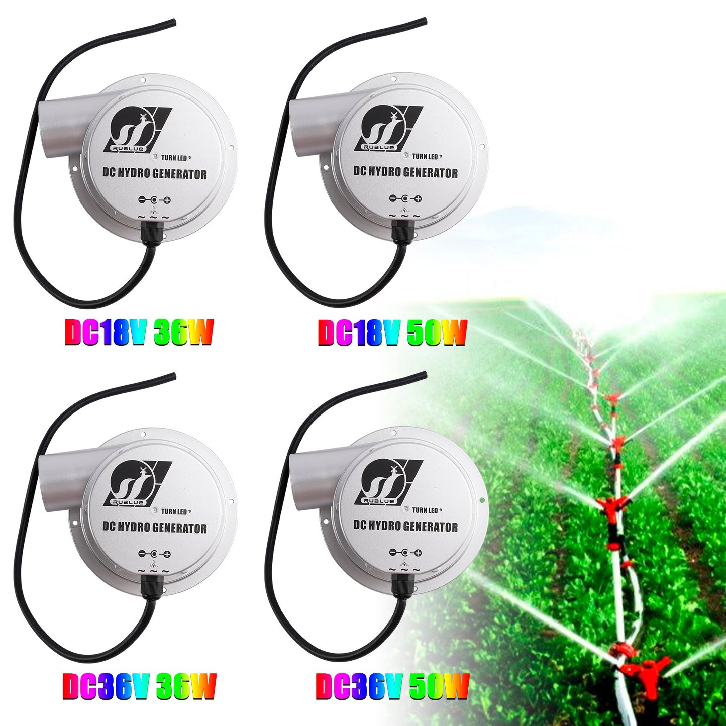 Generatore idroelettrico a turbina a flusso d'acqua DC18V/36V 36W/50W AC Generazione di energia