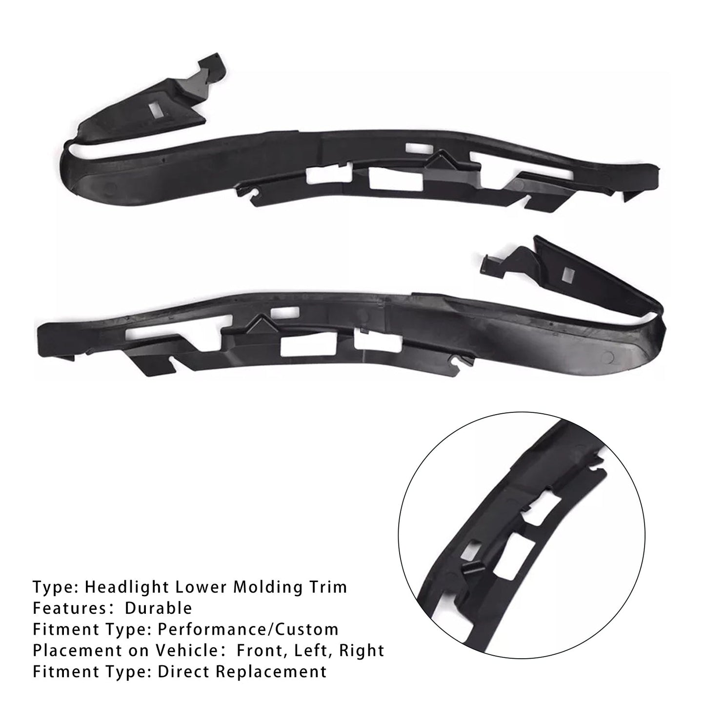 Modanatura inferiore del faro anteriore per paraurti anteriore (2 pezzi) per BMW Serie 5 F10 F18 10-14