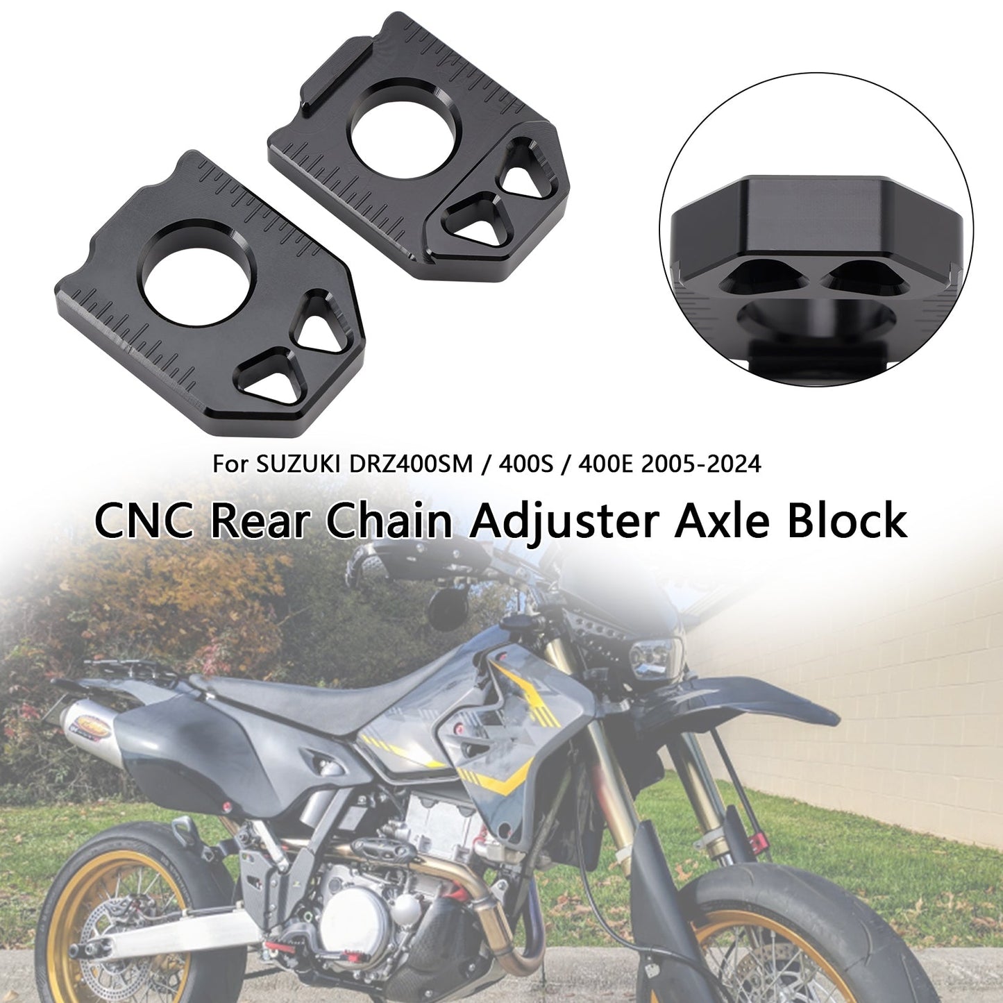 Blocco asse tendicatena posteriore CNC SUZUKI DRZ400SM 400S 400E 2005-2024