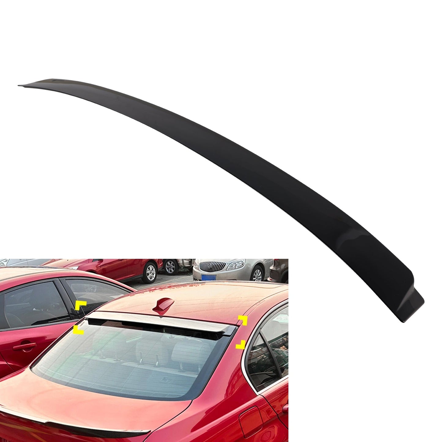 Spoiler posteriore per tetto e finestrino nero lucido per BMW Serie 3 Berlina E90 M3 Berlina E90 modelli 2004-2013