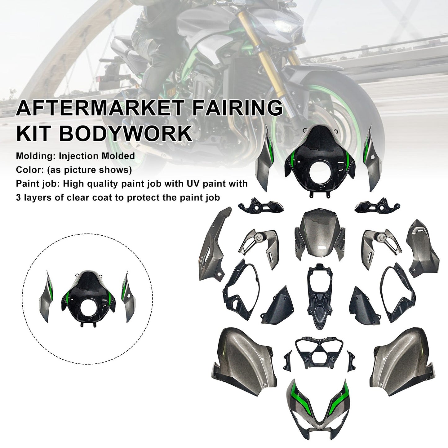 Kit di carene stampate a iniezione per Kawasaki Z900 2025-2026