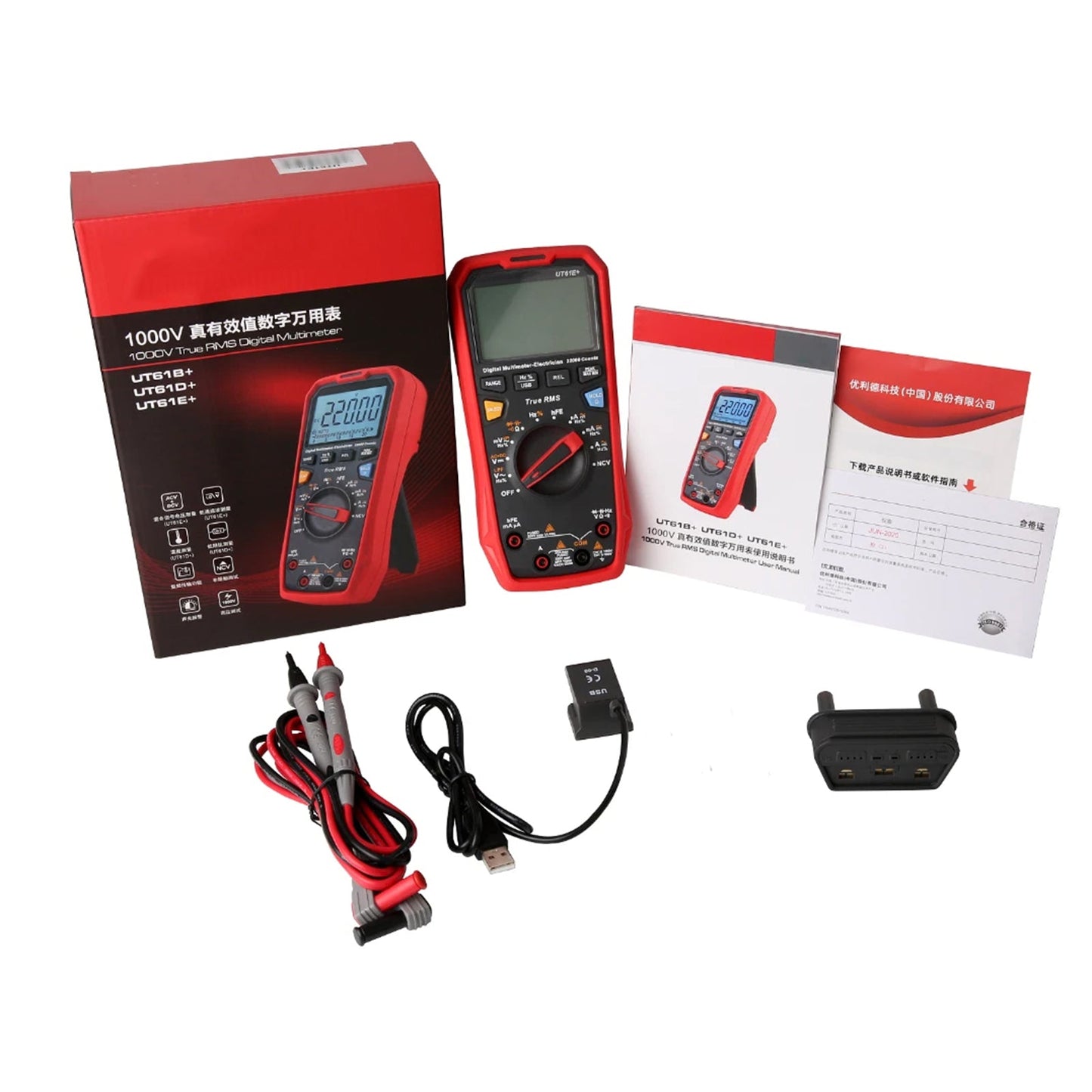 Multimetri digitali UT61E+ AC/DC, moderni multimetri digitali a selezione automatica della portata.