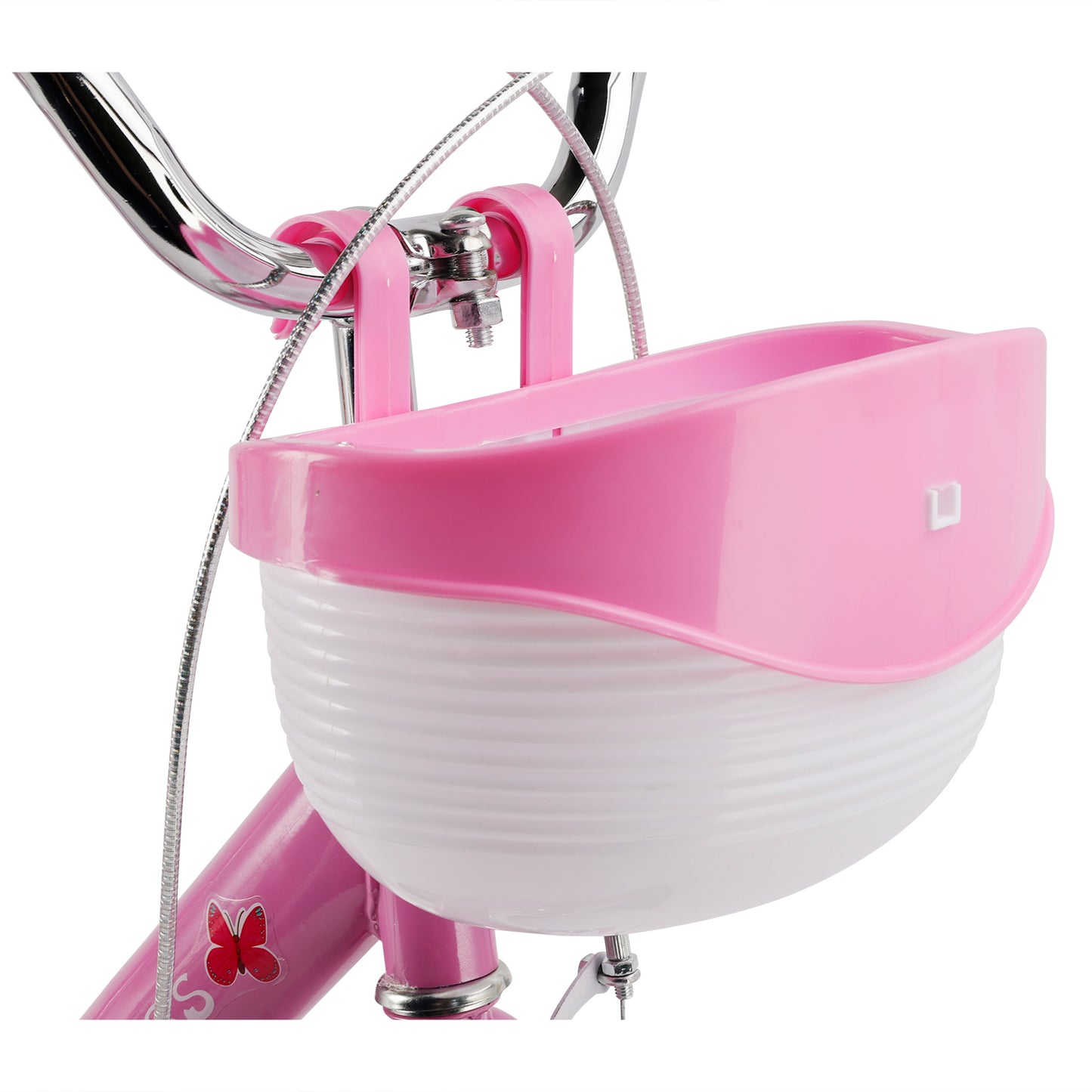 Bicicletta da principessa per bambini da 18" per ragazze, con ruote da allenamento rimovibili, rosa/viola