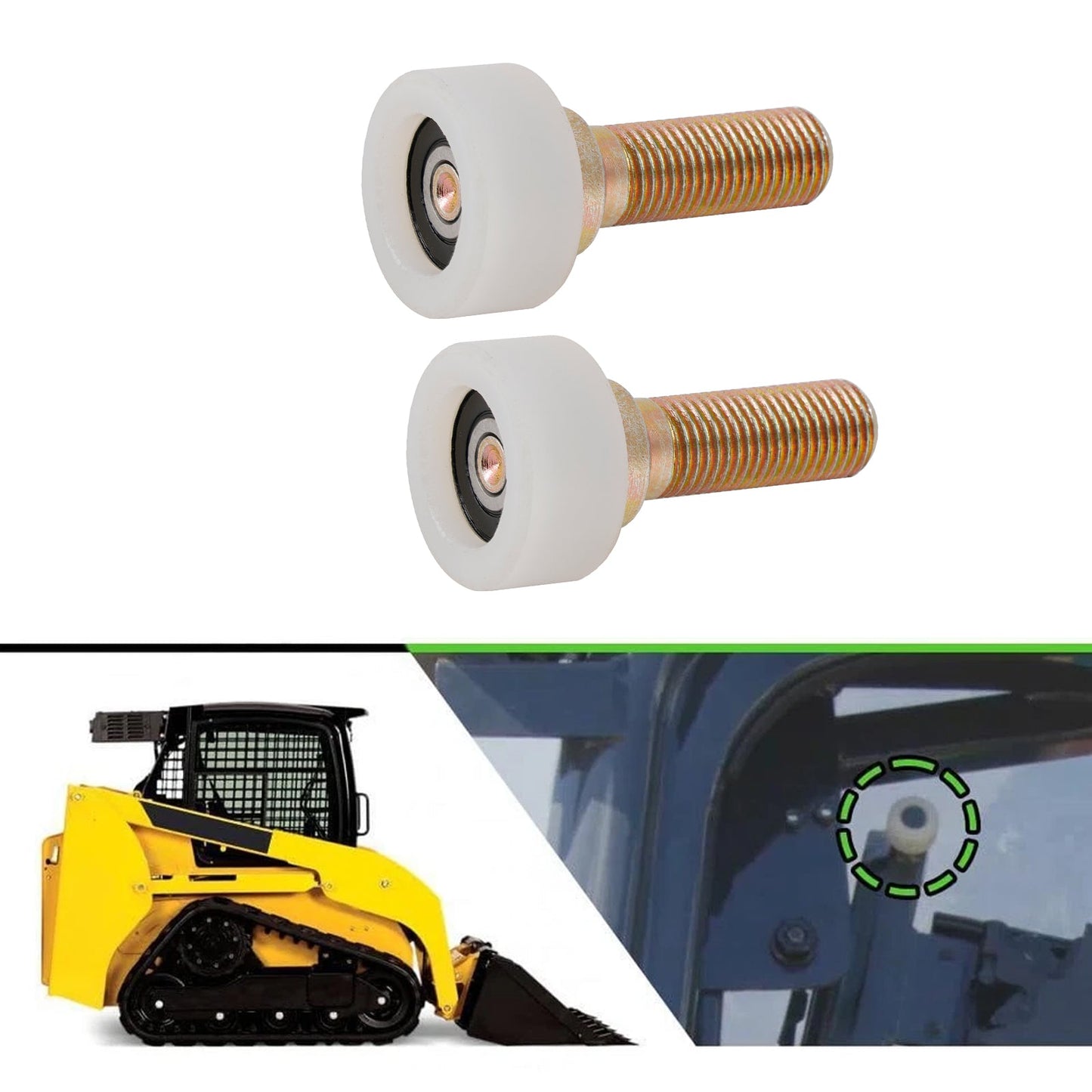 2 rulli per sportello cabina AT319018 compatibili con John Deere Skid Steer 240 250 260 270