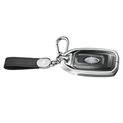 Custodia per chiave auto in TPU argentato in lega di alluminio con fibbia per Ford