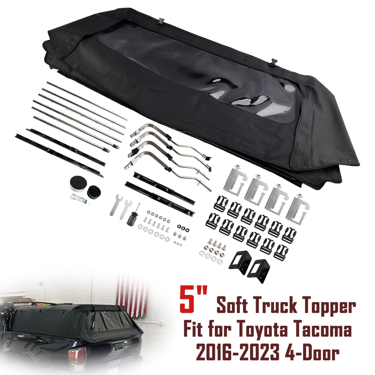 Copertura morbida per camion Toyota Tacoma 4 porte 5"" 2016-2023
