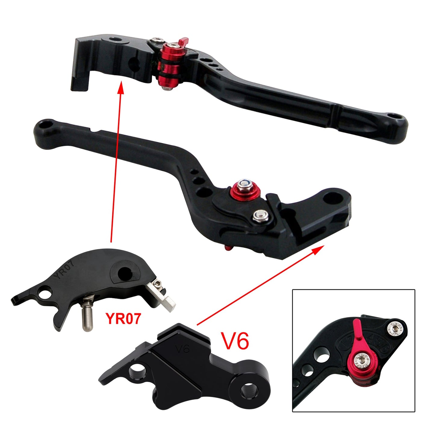 Leva frizione freno lunga adatta per YAMAHA XSR900 XSR900GP MT-09 MT-09SP 2024-2025