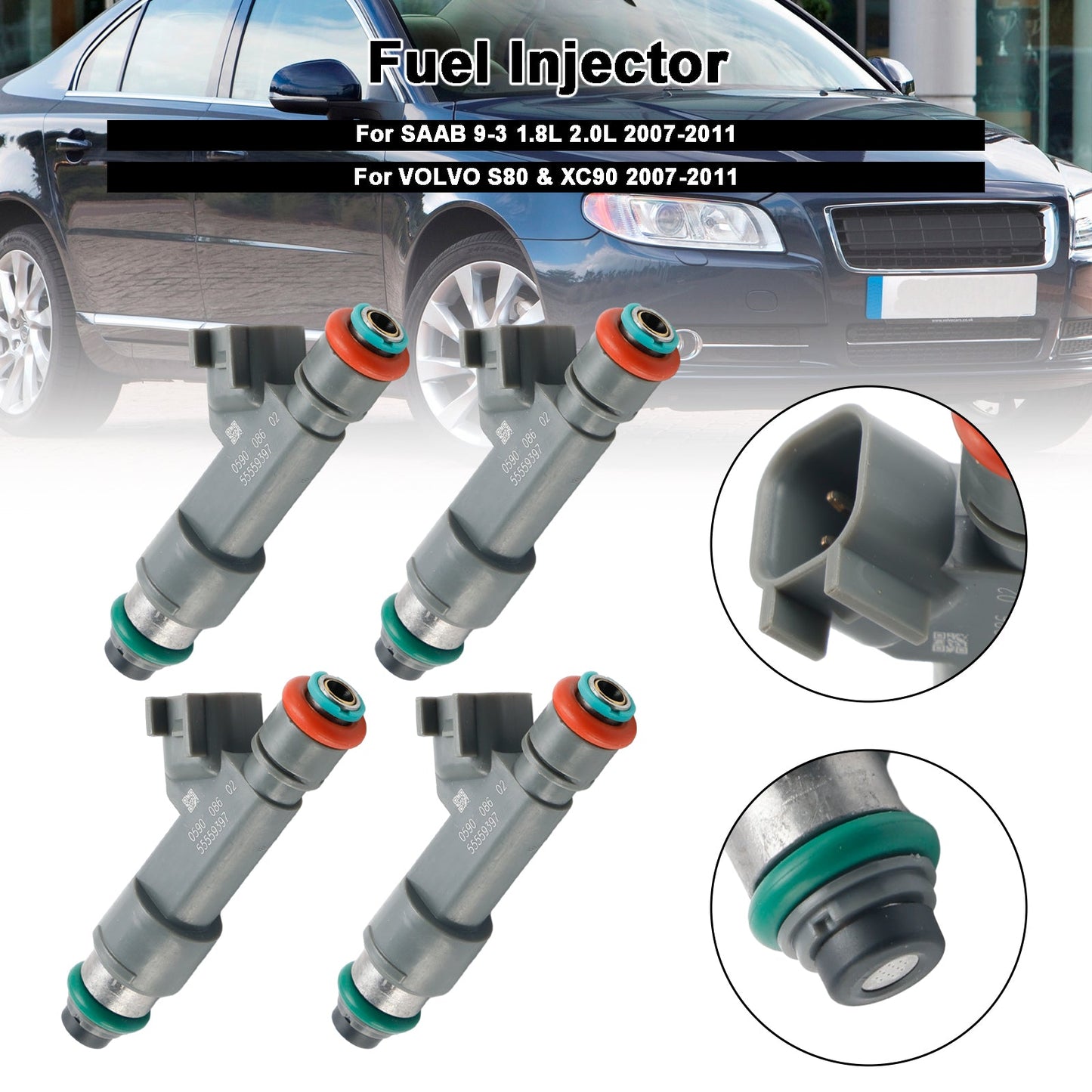 4 pezzi iniettore carburante 55559397 adatto per SAAB 9-3 2.0L Turbo 2007-2011 8653608