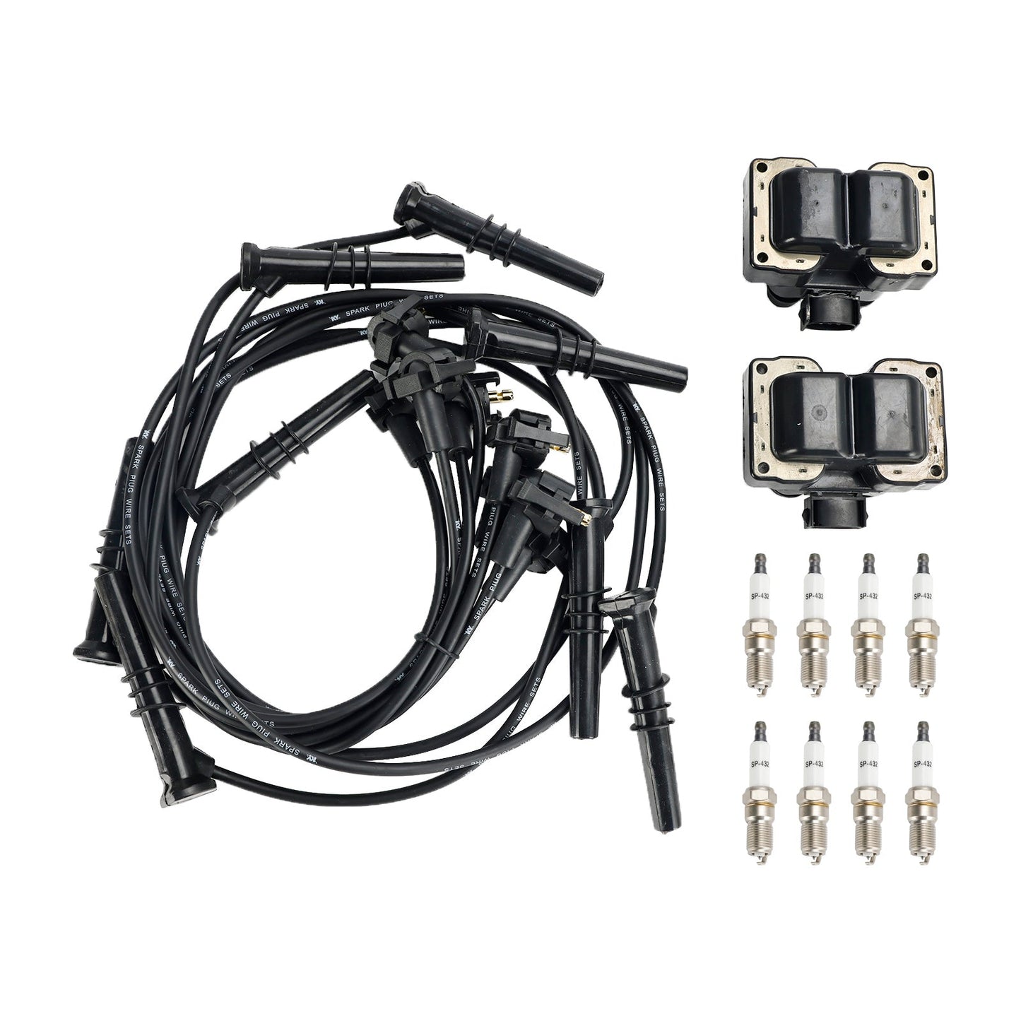 1995-1997 Ford Grand Marquis V8 4.6L 2 bobine di accensione, 8 candele e set di cavi FD487 SP432