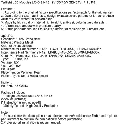 Moduli LED per fanali posteriori LR4B 21412 12V 3/0,75W GEN3 5-3Pin per PHILIPS
