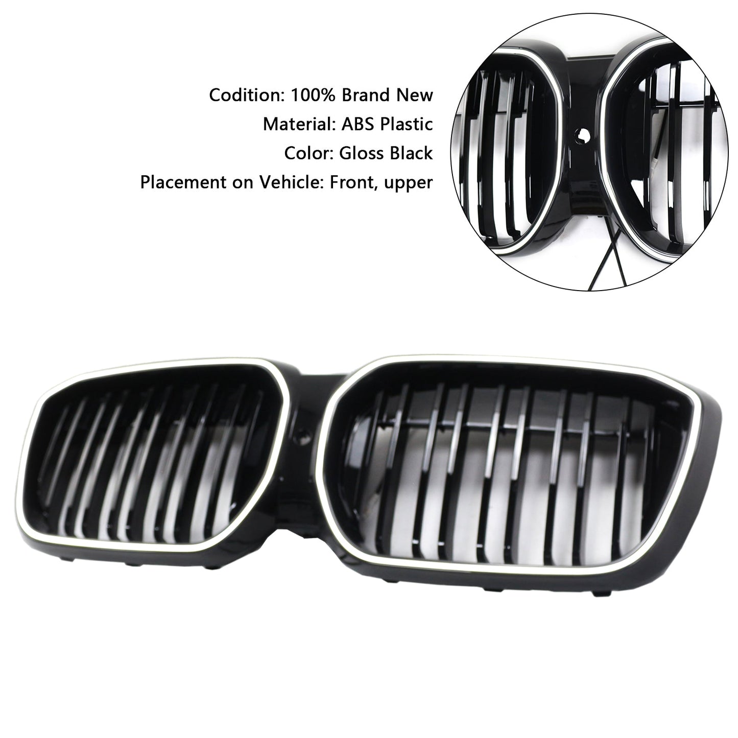 Griglia anteriore a doppio rene nera BMW IX3 G08 LCI 2022-2024