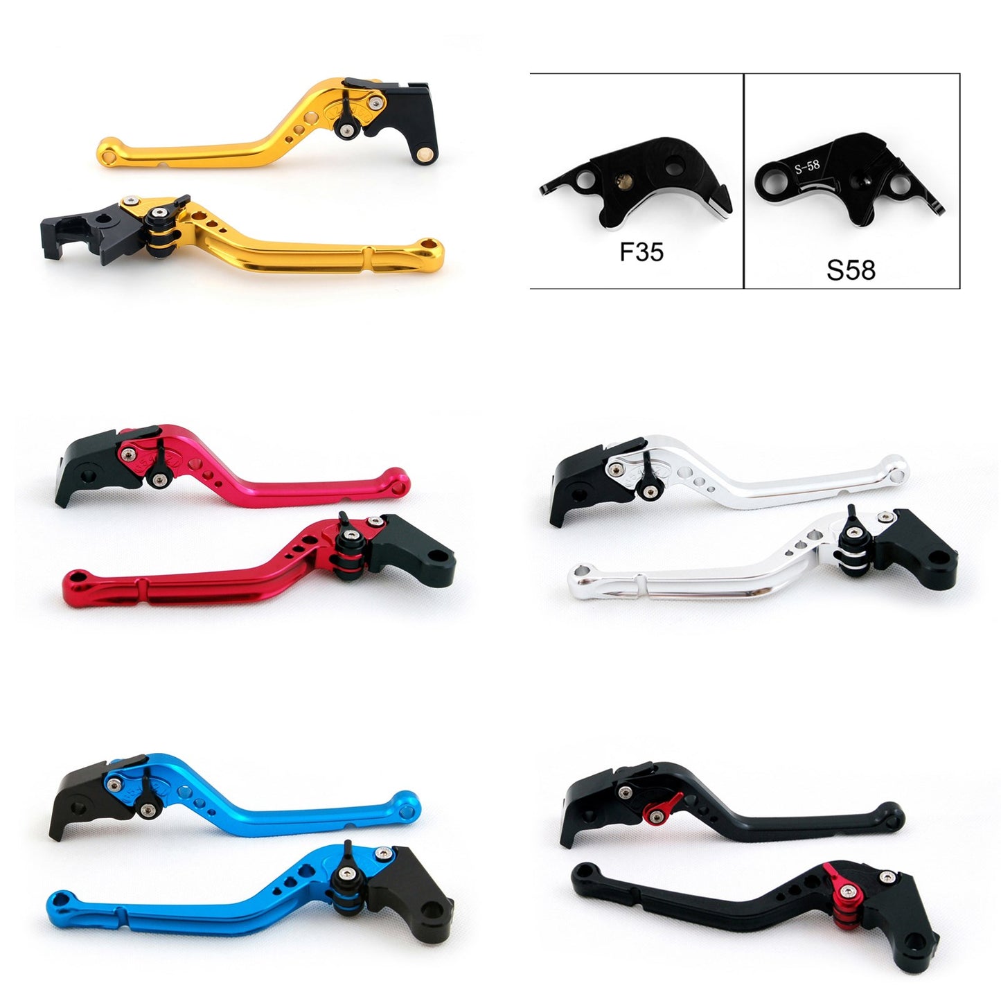 Long Brake Clutch Levers For Suzuki GSXR600 GSXR750 2006-10 GSXR1000 05-06 Black