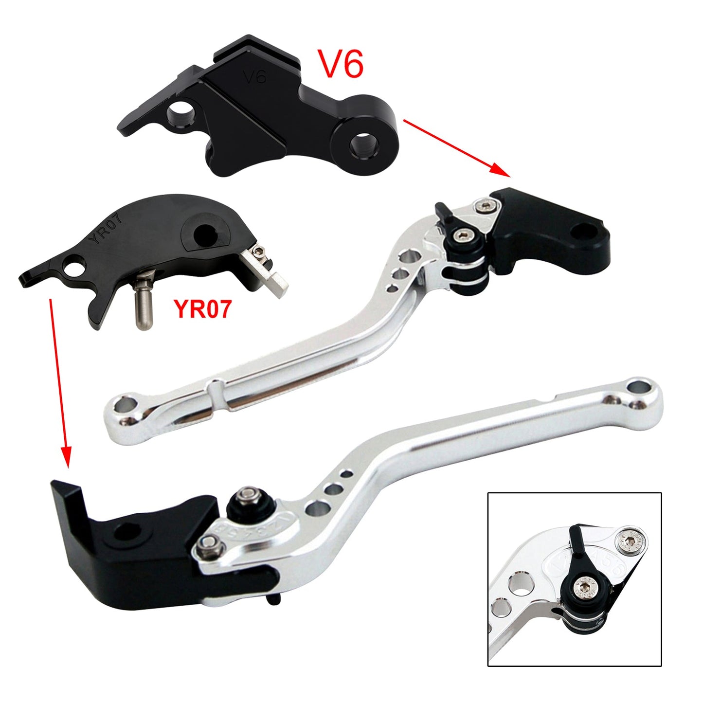 Leva frizione freno lunga adatta per YAMAHA XSR900 XSR900GP MT-09 MT-09SP 2024-2025