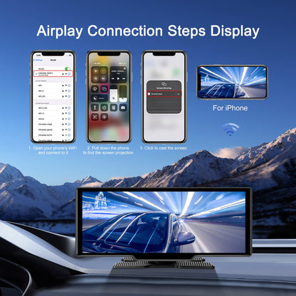 Navigazione per auto portatile Bluetooth da 10,26"", autoradio wireless Carplay, telecamera AHD