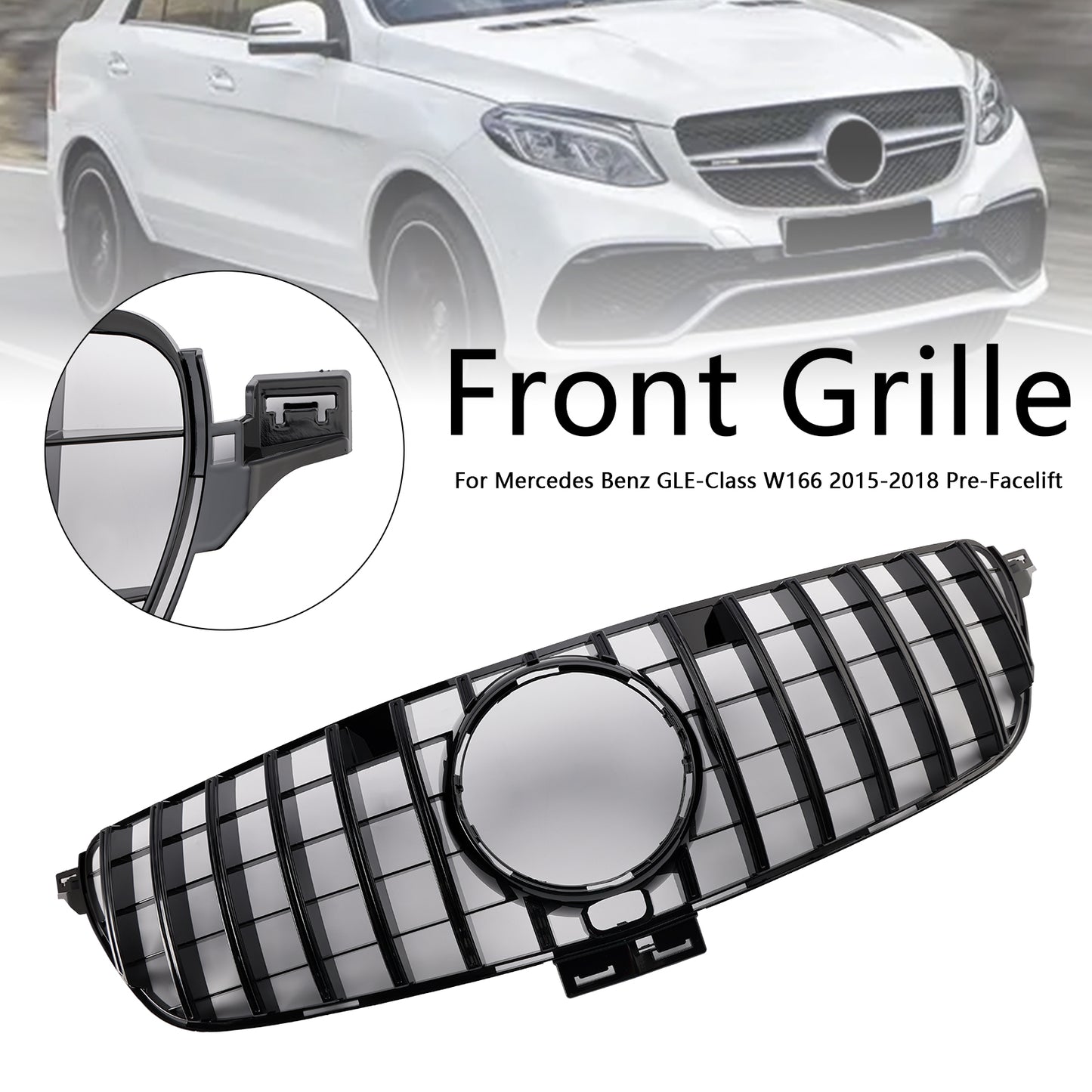 Per Mercedes Benz Classe GLE W166 2015-2018 GT Style Griglia per paraurti anteriore