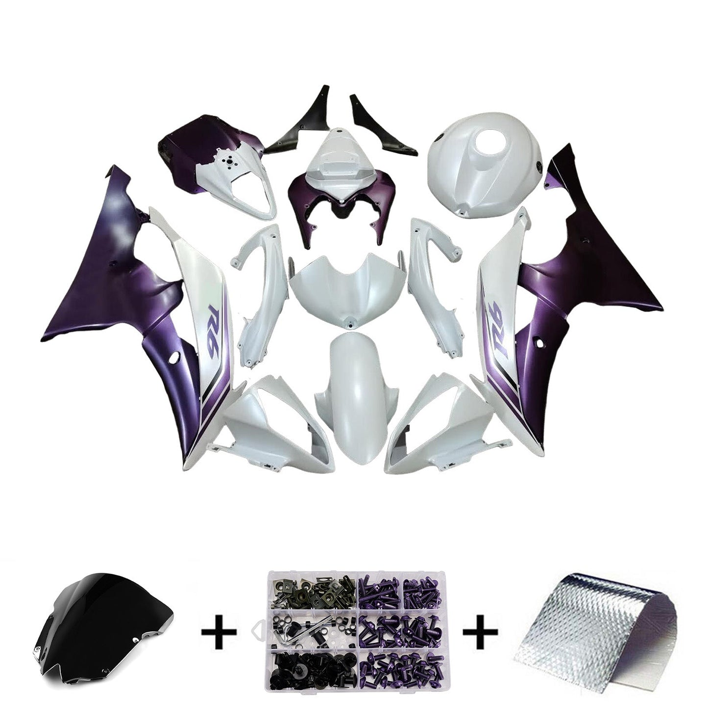 Kit carenatura iniezione plastica ABS per Yamaha YZFR6 YZF-R6 2008-2016