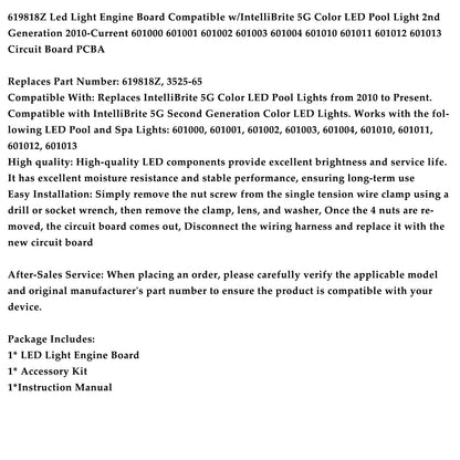 Kit scheda motore luce LED 619818Z per PCBA luce piscina LED a colori IntelliBrite 5G