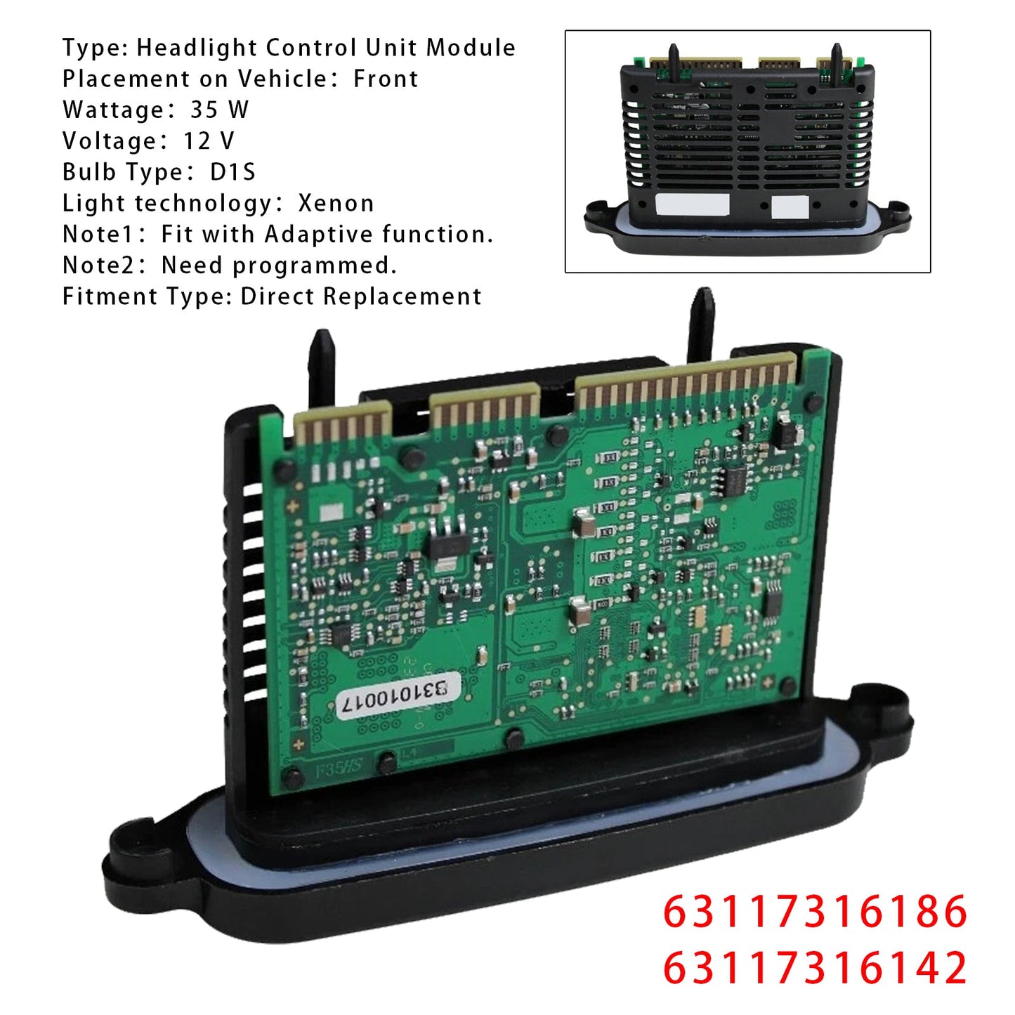 Modulo di controllo fari adattivi allo xeno BMW Serie 3 F31 2012-2016 Lear TMS 7316186